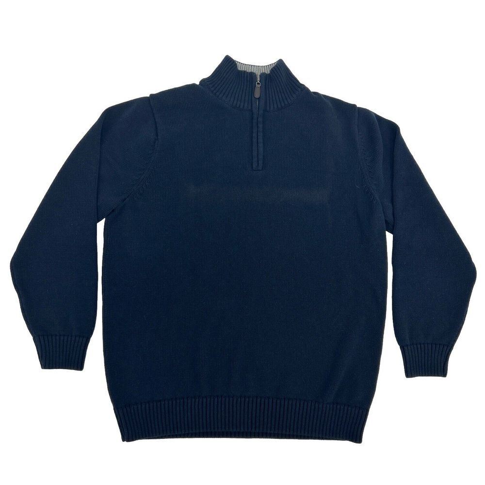 L.L. Bean Sweater Men's XL-Tall Blue Double L 1/4‎ Quarter Zip Heavyweight